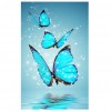 Blue Butterfly - Partial Round Diamond Painting(25*40CM)