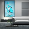 Blue Butterfly - Partial Round Diamond Painting(25*40CM)