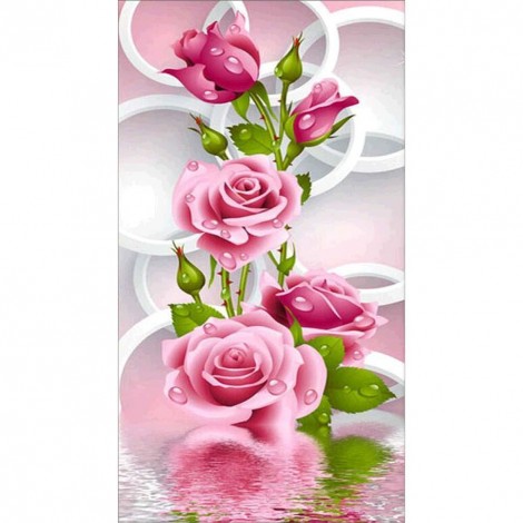 Pink Rose - Full Round Diamond Painting(30*50cm)